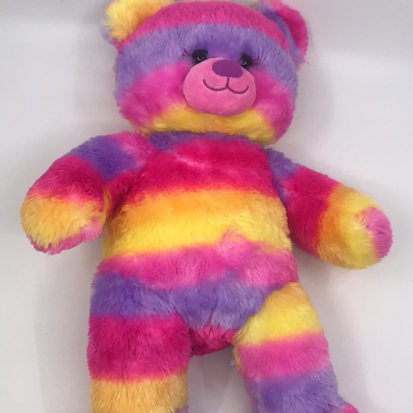 Build A Bear Plush Rainbow Candy Tripe With Eyelashes Stuffed Animal 17” - Picture 8 of 14
